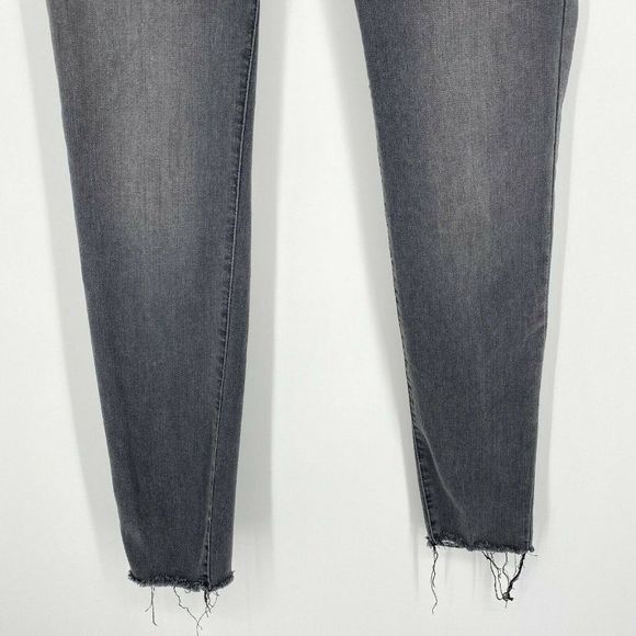 Madewell 10" High Rise Skinny Fit Jeans Women's Sz 30 Stretch Raw Hem Denim Gray - Picture 3 of 12